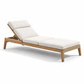 Lettino prendisole regolabile in teak e rattan con cuscini in spugna poliestere