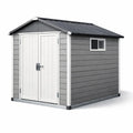 Capanno da giardino in pvc grigio e bianco 185x152x226 cm