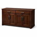 Credenza in legno marrone con quattro ante e due cassetti