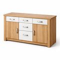 Credenza in legno con ante e cassetti bianchi