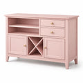 Credenza in legno con cassetti e ripiani rosa