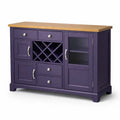 Credenza in legno e mdf con porta vino viola